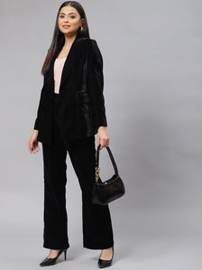 Velvet Pant Suit - Black