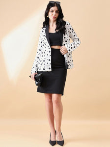 Polka Dot Blazer - Black and White