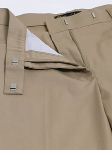 Poly Cotton Mid Waist Regular Fit Pants - Bamboo Beige