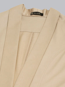 Open Front Shawl Lapel Blazer - Hazel Wood Beige