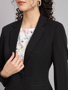 Short Notch Collar Blazer - Black