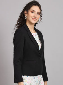 Short Notch Collar Blazer - Black