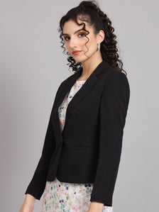 Short Notch Collar Blazer - Black