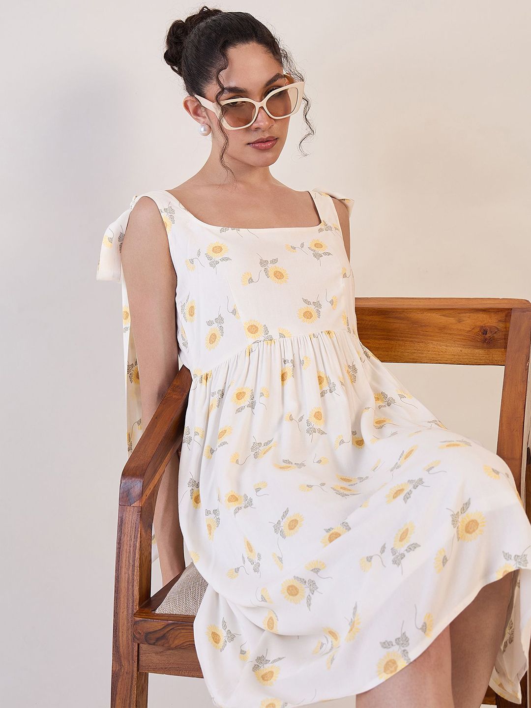 White Floral Skater Dress