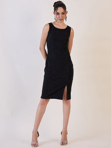 Black Shimmer Sheath Dress