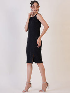 Black Shimmer Sheath Dress