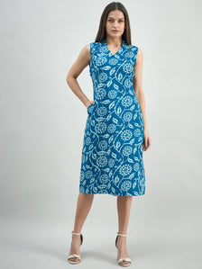 Women Floral Print Cotton Relaxed Fit A-Line Dress