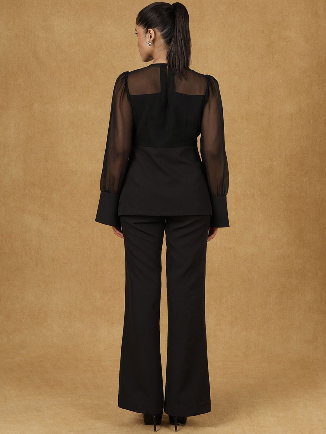 Black Solid Top With Trouser