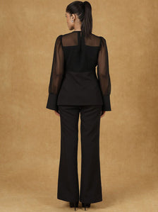 Black Solid Top With Trouser