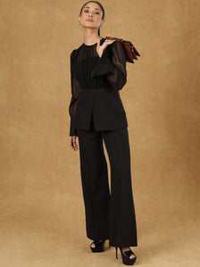 Black Solid Top With Trouser