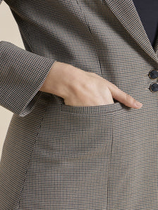 Notched Lapel Refined Check Blazer Paired With Trouser In 4-Way Stretch Fabric