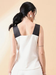 Waist Coat Top - White & Black