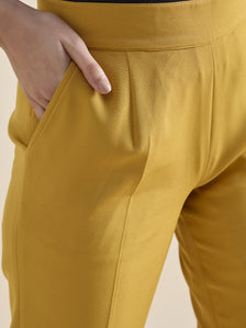 Women's Slim Fit Stretch Trouser - Mustard Yellow