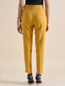 Women's Slim Fit Stretch Trouser - Mustard Yellow