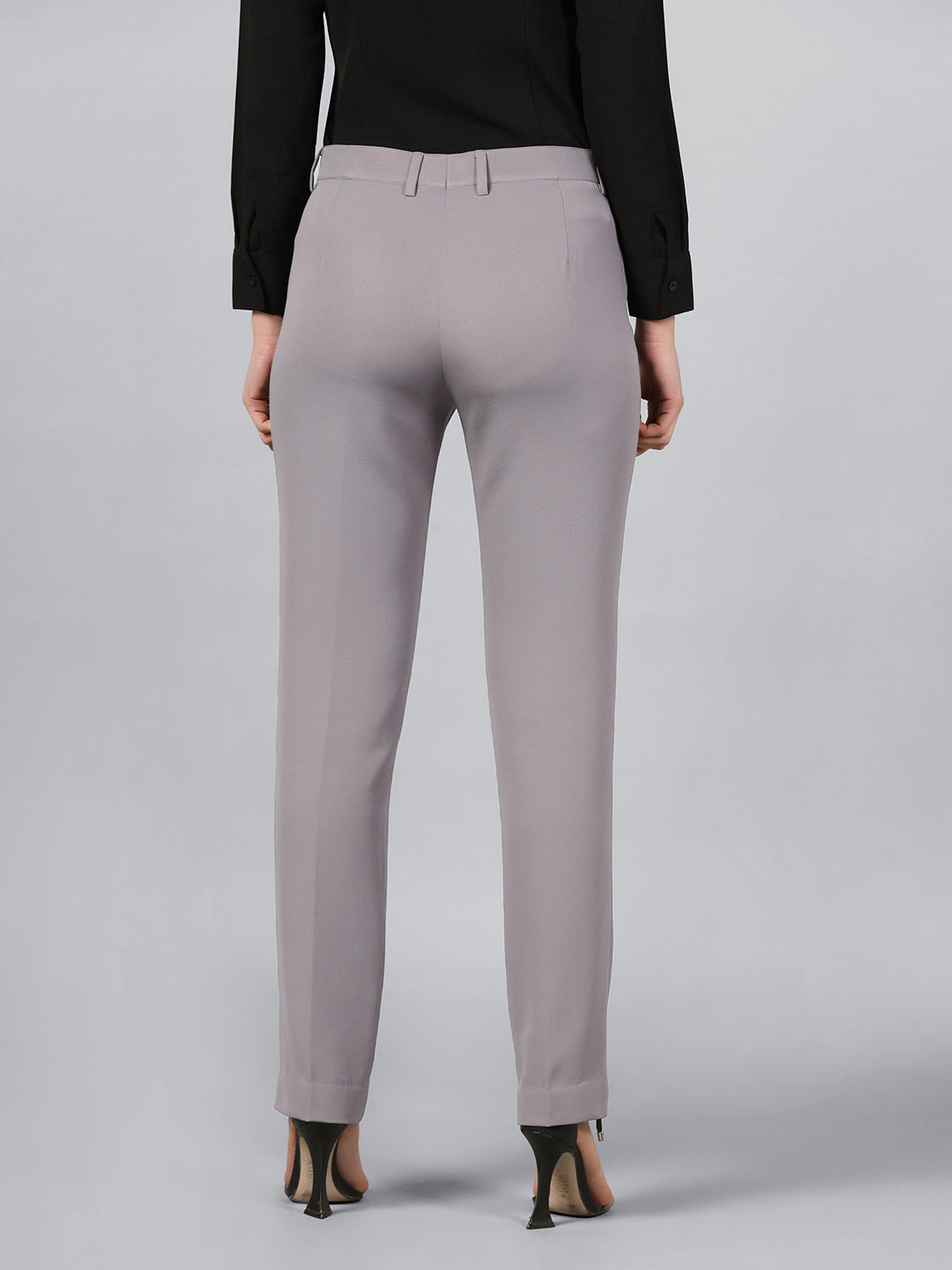 Slim Fit Stretch Pants-Grey