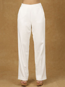 White High Waist Trouser