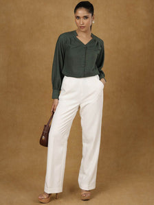 White High Waist Trouser