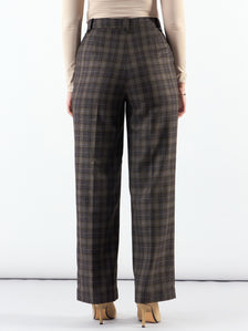 Classic Check High Waist Warm Trouser