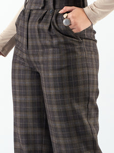 Classic Check High Waist Warm Trouser