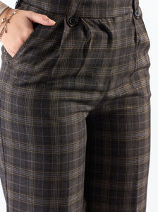 Classic Check High Waist Warm Trouser