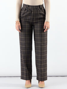 Classic Check High Waist Warm Trouser