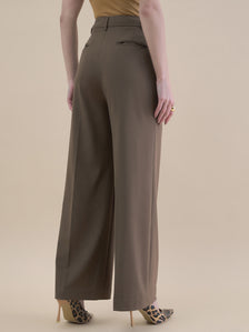 Women High Waist Tailored Fit Straight Leg Trouser In Stretch Fabric