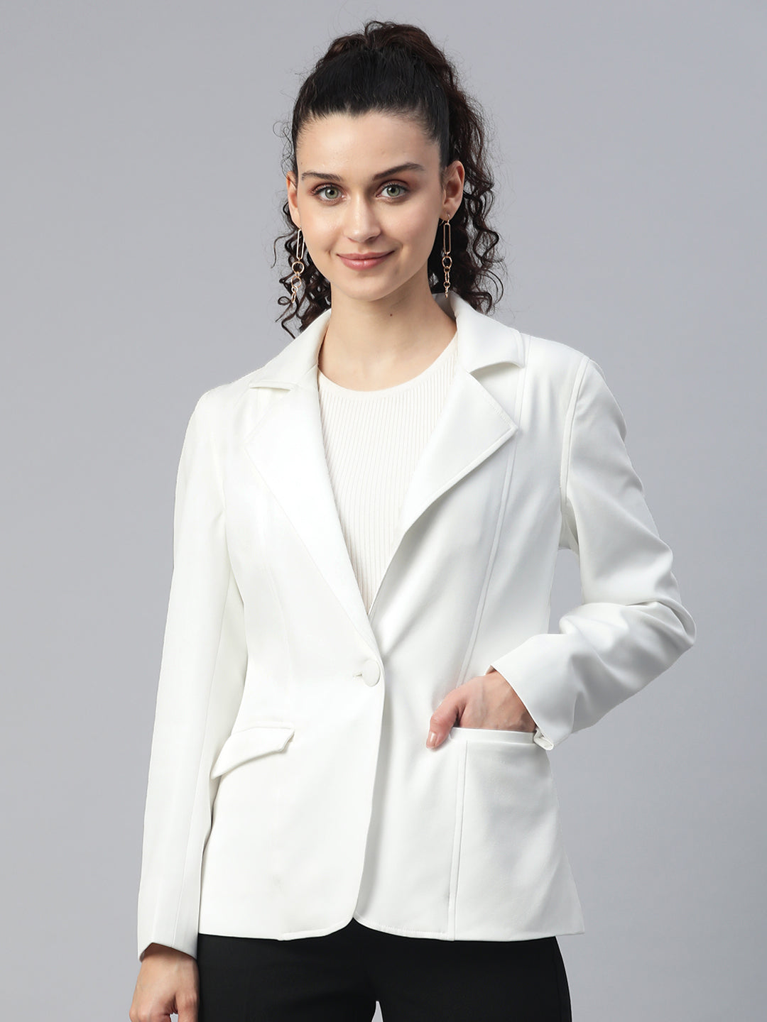 Lightweight plus size blazer best sale