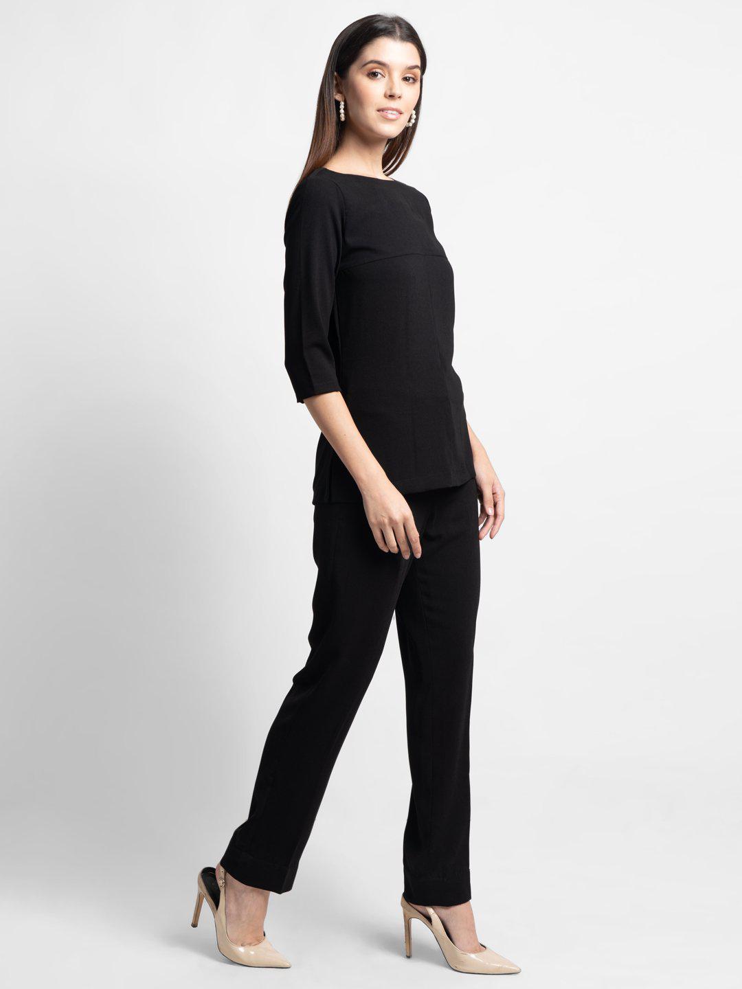 Buy Elegant Black Polyester Solid Bell Bottom Trousers For Women Pack Of 2  Online In India At Discounted Prices
