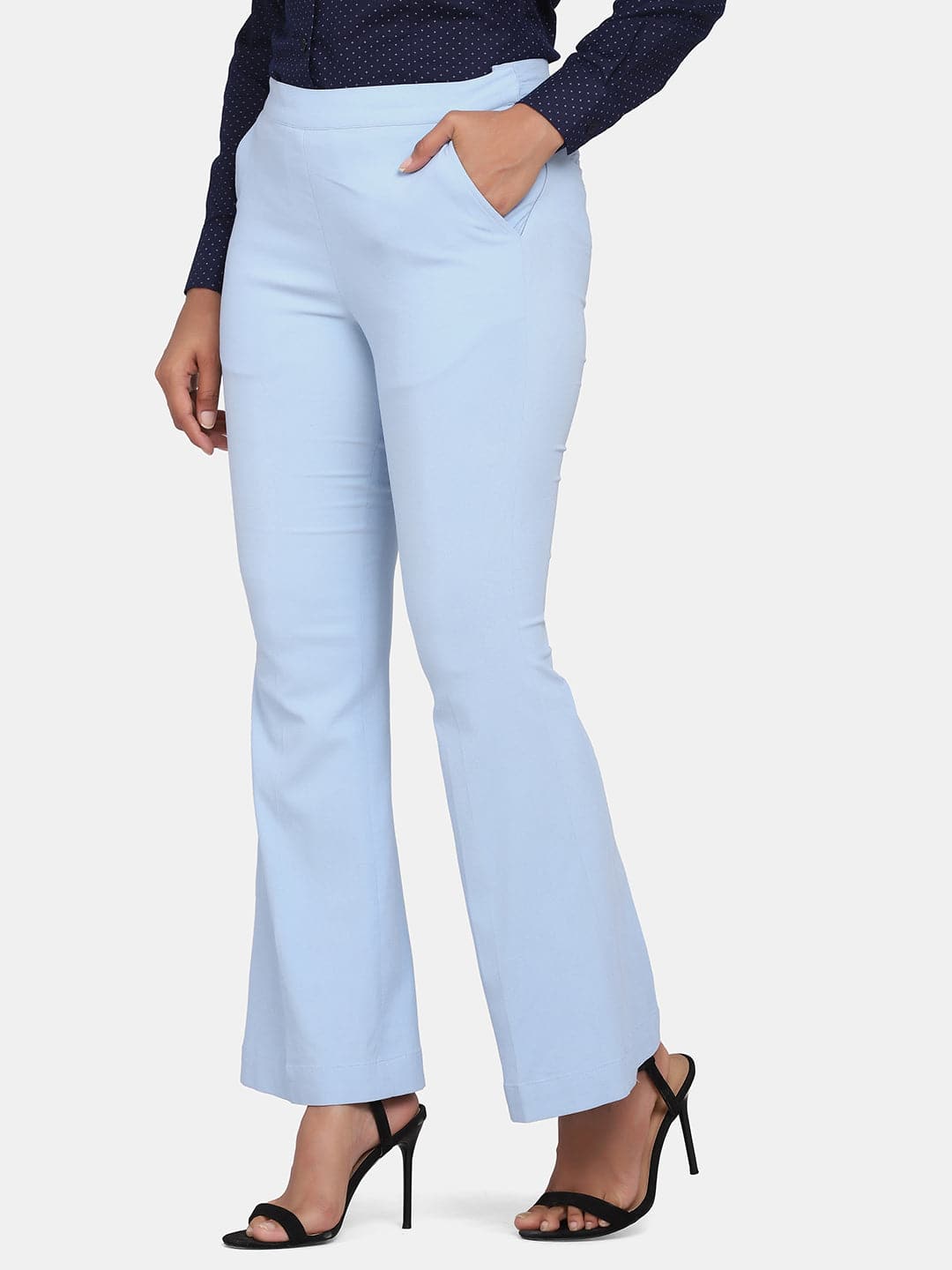 Buy FIRERO Women Holes Jeans Sgredded Bottom Denim Pencil Pants Ladies  Stretch High Waist Slim Light Blue Trousers (Large, Light Blue) at Amazon.in