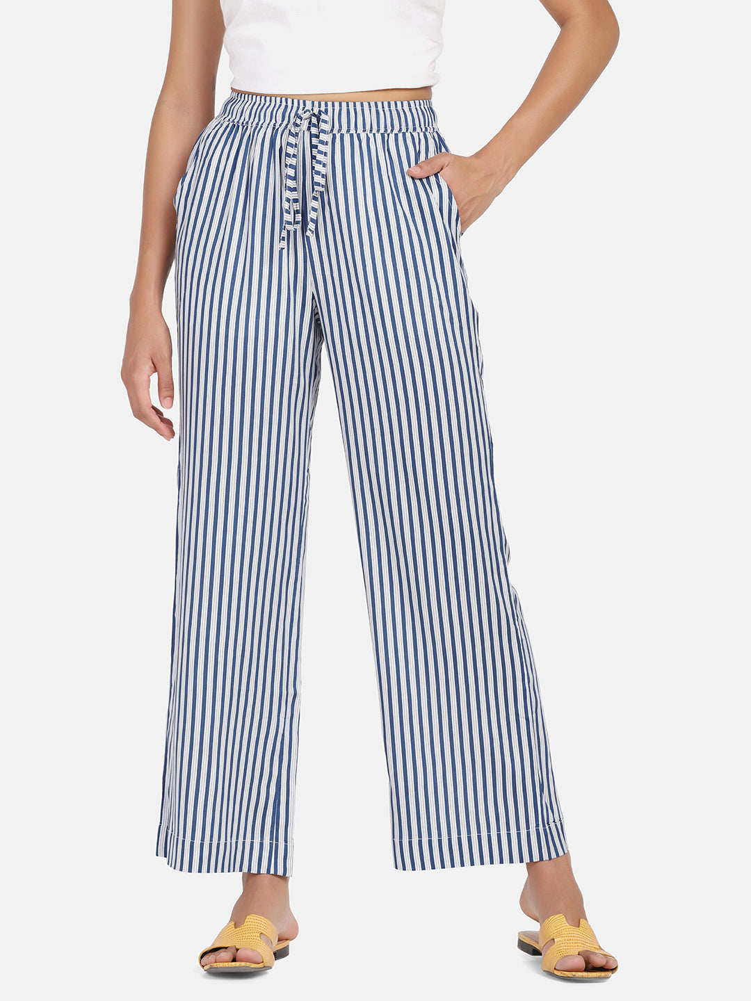 Striped Cotton Pyjama - Blue – PowerSutra